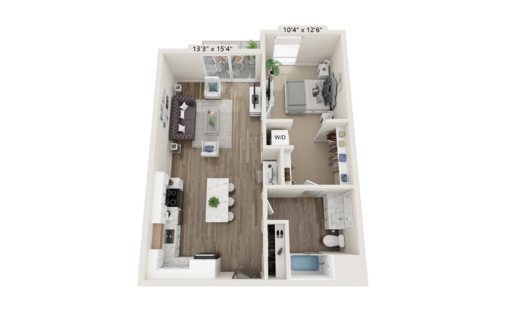 A-2 - 1 bedroom floorplan layout with 1 bath and 779 to 780 square feet.